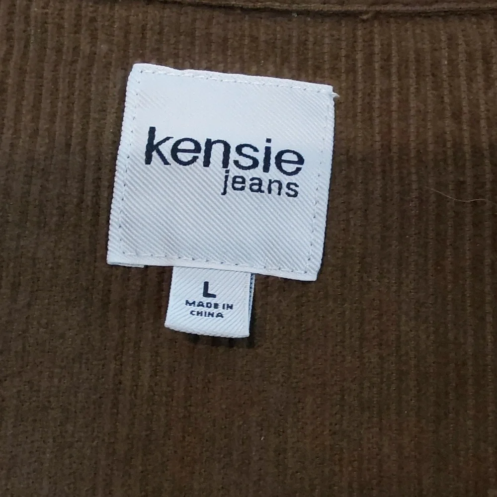 Kensie Jeans Green Button Down Corduroy Over Shirt Jacket Mens Size L - Picture 8 of 13